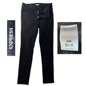 Express mens 29/32 Black Stretch Skinny Pants